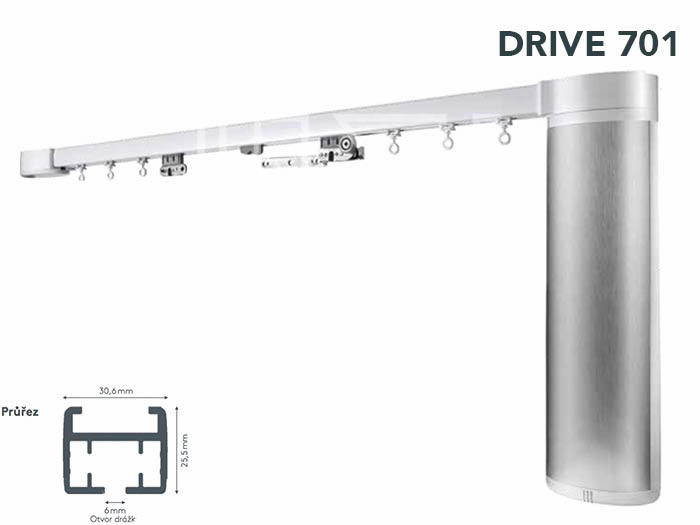 Motorový záclonový a závěsový vodič DRIVE 701