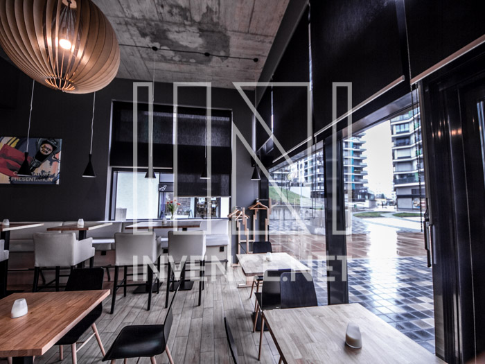 Realizace látkových rolet restaurace Praha Malešice