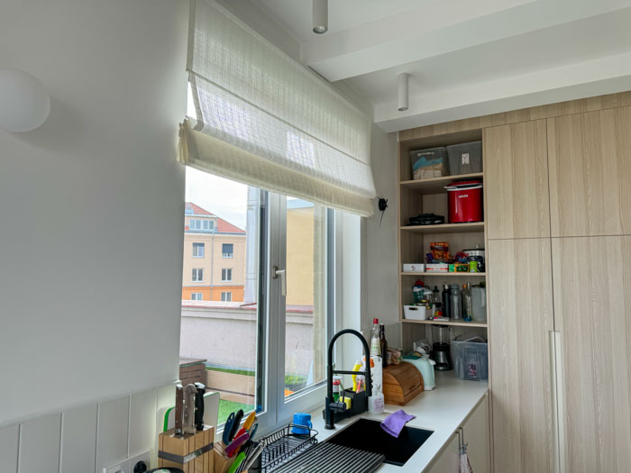 Realizace římských rolet do kuchyně a ložnice