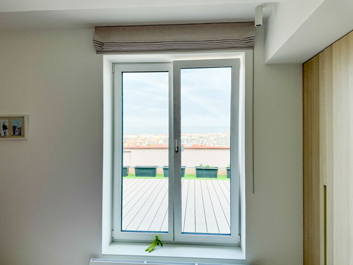Realizace římských rolet do kuchyně a ložnice
