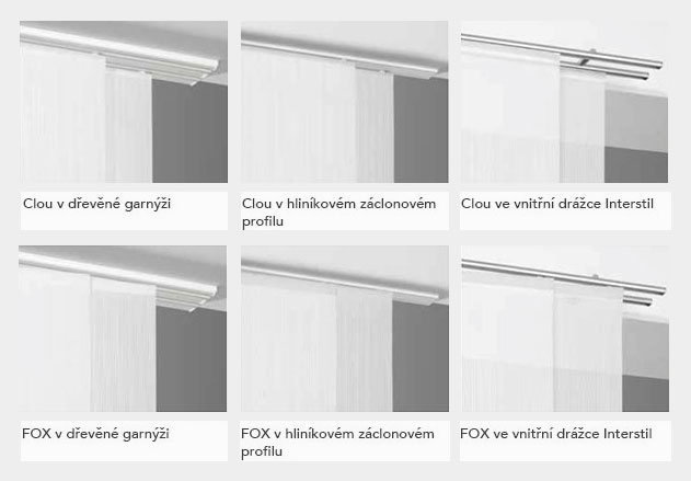 Designový pojezd F1, CLOU, FOX a LOFT pro japonské stěny